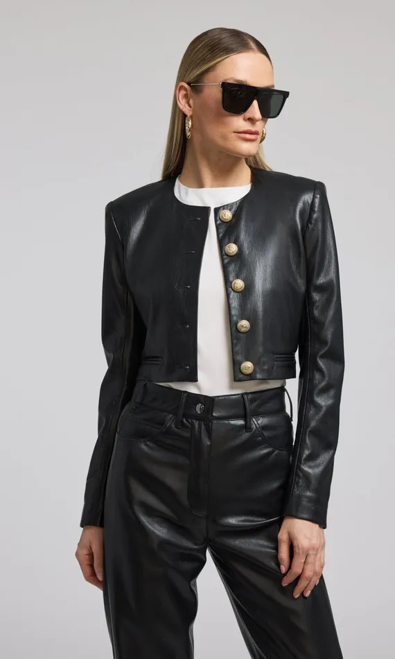 Generation Love Clothing Blazers and Jackets Marko Vegan Leather Blazer Black 8211 Women