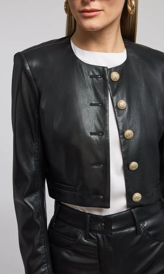 Generation Love Clothing Blazers and Jackets Marko Vegan Leather Blazer Black 8211 Women