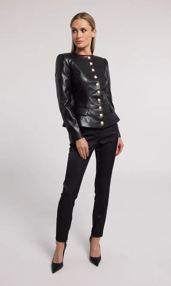 Generation Love Clothing Blazers and Jackets Ophelia Vegan Leather Blazer Black 8211 Women