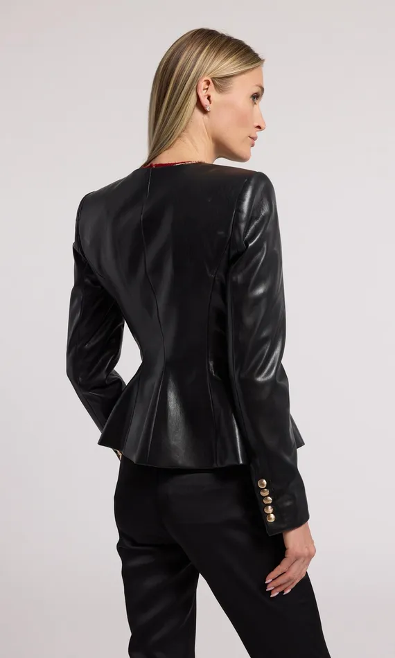 Generation Love Clothing Blazers and Jackets Ophelia Vegan Leather Blazer Black 8211 Women
