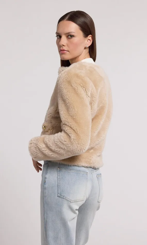 Generation Love Clothing Outerwear Jen Faux Lamb Fur Jacket Truffle 8211 Women