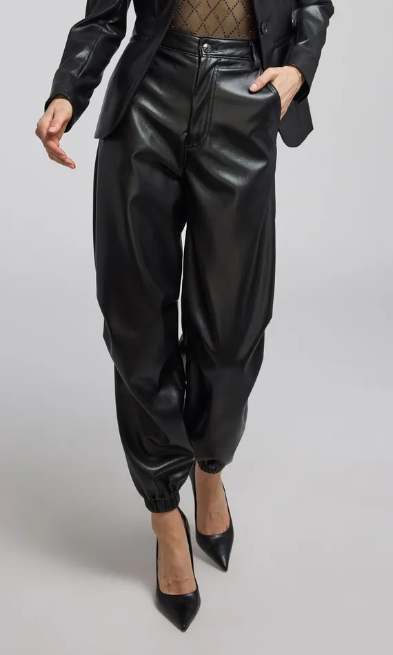 Generation Love Clothing Pants Harden Vegan Leather Jogger Black 8211 Women