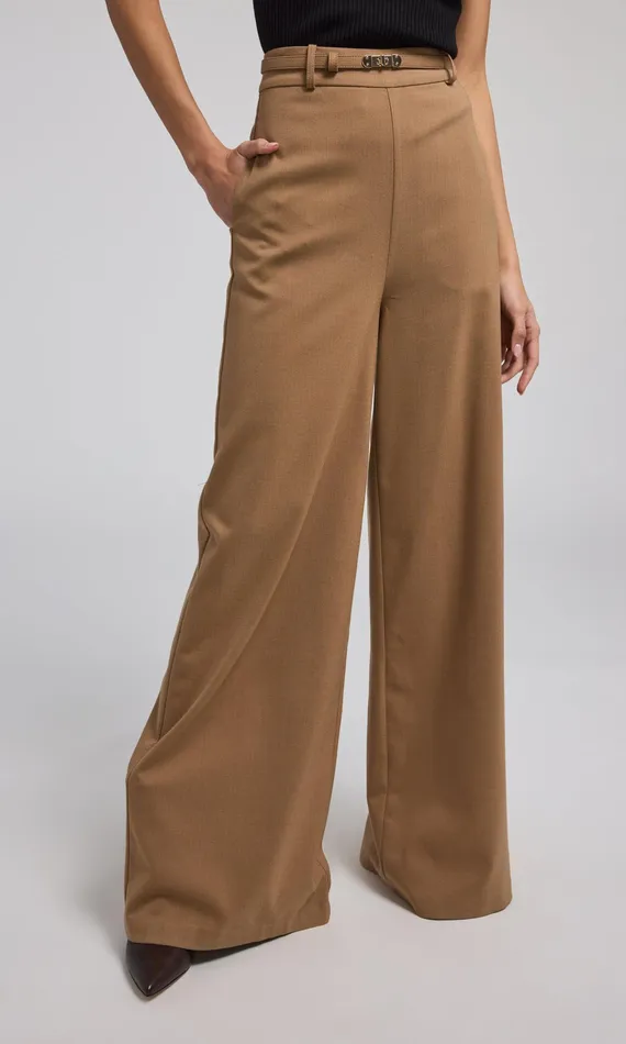 Generation Love Clothing Pants JOHANNA SUITING TURNLOCK BELTED PANTS Camel 8211 Women