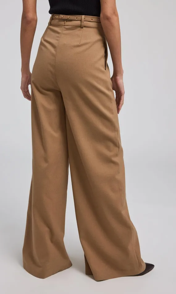 Generation Love Clothing Pants JOHANNA SUITING TURNLOCK BELTED PANTS Camel 8211 Women