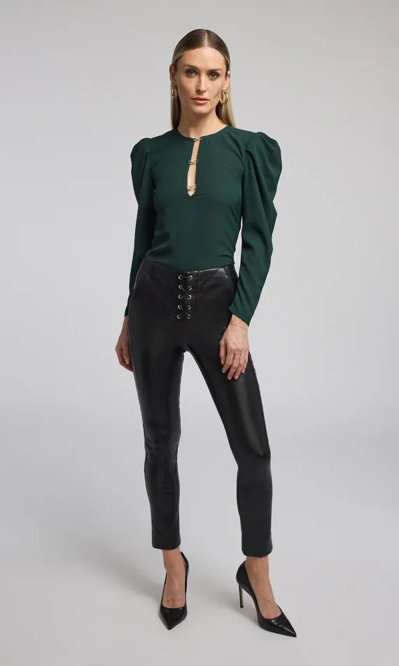 Generation Love Clothing Pants RYDER VEGAN LEATHER LACEUP LEGGING Black 8211 Women