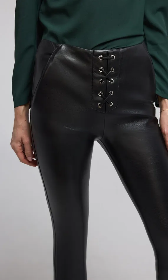Generation Love Clothing Pants RYDER VEGAN LEATHER LACEUP LEGGING Black 8211 Women