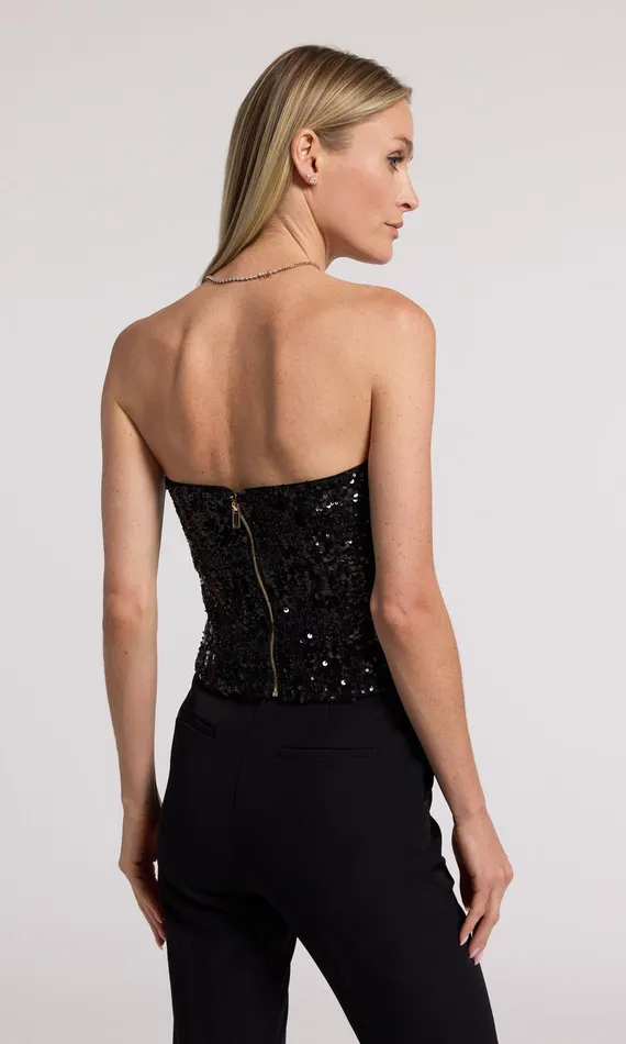 Generation Love Clothing Tops Ettie Sequin Bustier Black 8211 Women Generation Love Clothing Tops Ettie Sequin Bustier Black 8211 Women