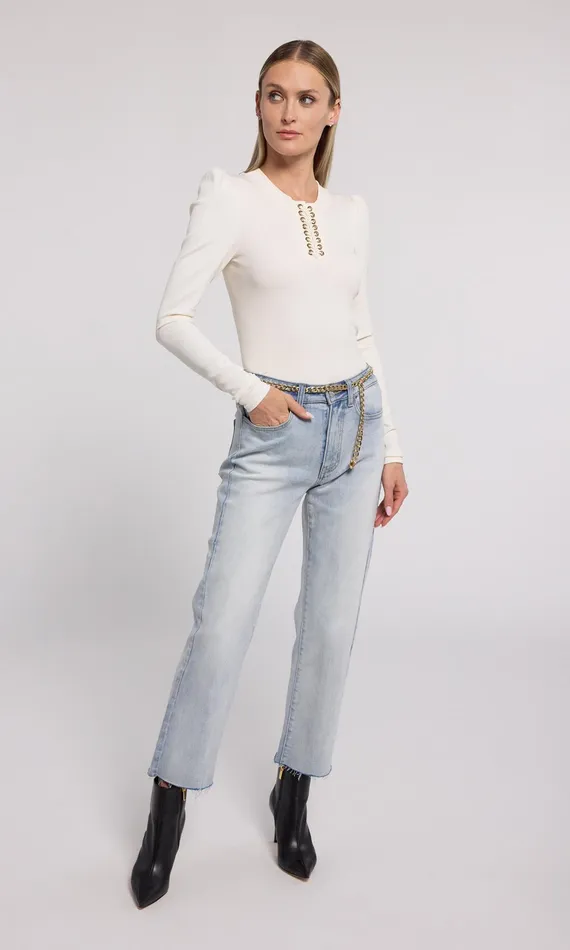 Generation Love Clothing Tops Khara LaceUp Top Ivory 8211 Women