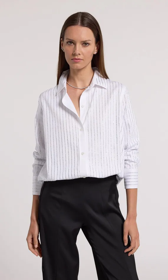 Generation Love Clothing Tops Marc Crystal Poplin Shirt Whiteclear 8211 Women