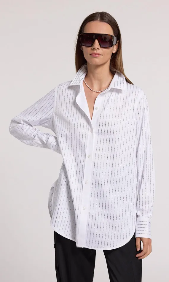 Generation Love Clothing Tops Marc Crystal Poplin Shirt Whiteclear 8211 Women