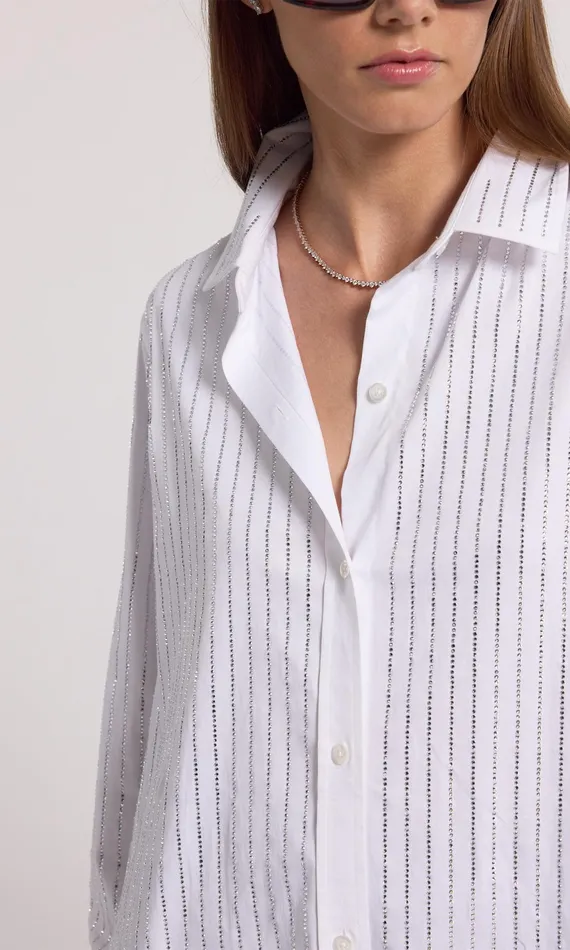 Generation Love Clothing Tops Marc Crystal Poplin Shirt Whiteclear 8211 Women