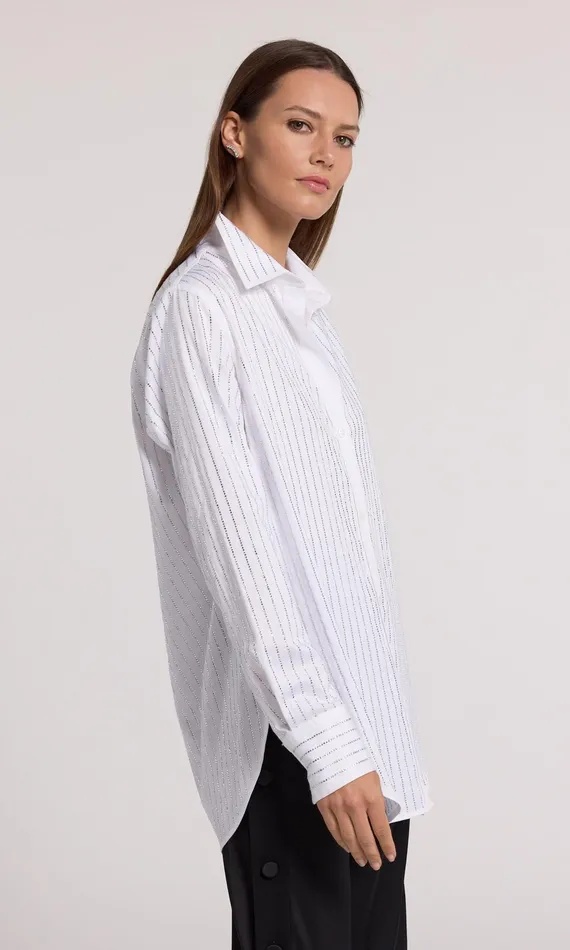 Generation Love Clothing Tops Marc Crystal Poplin Shirt Whiteclear 8211 Women