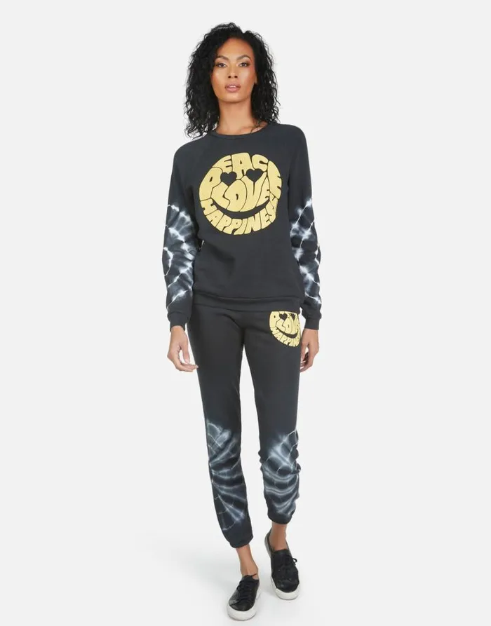 Gia Text Happy Face Lunar Eclipse Women Lauren Moshi Long Sweatpants
