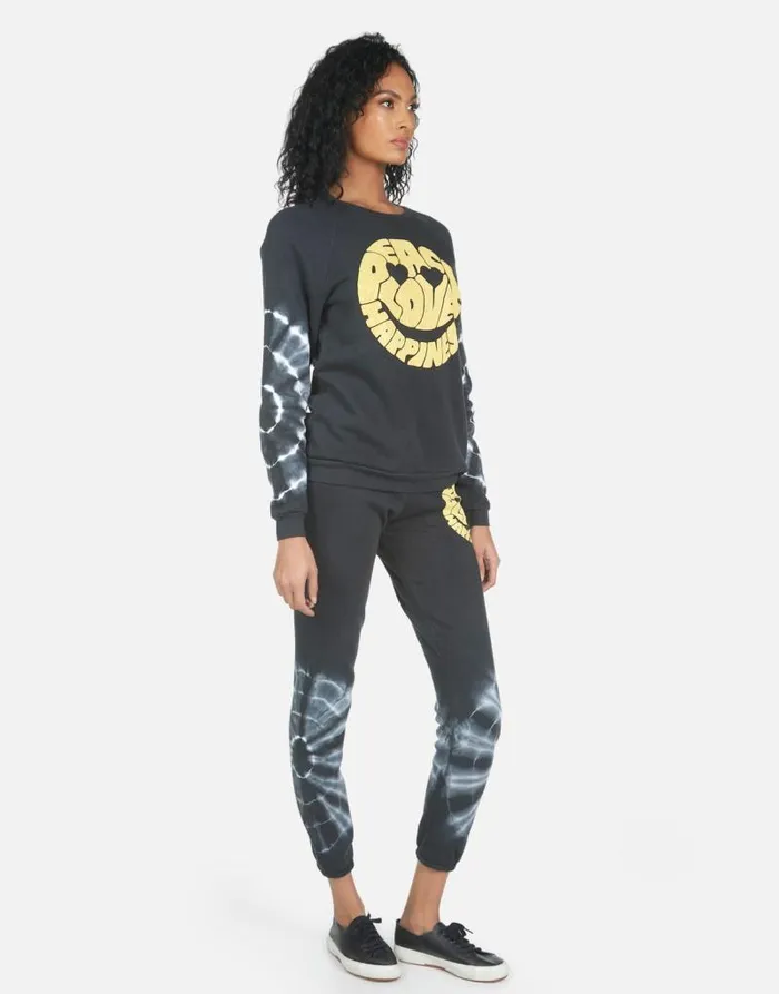 Gia Text Happy Face Lunar Eclipse Women Lauren Moshi Long Sweatpants