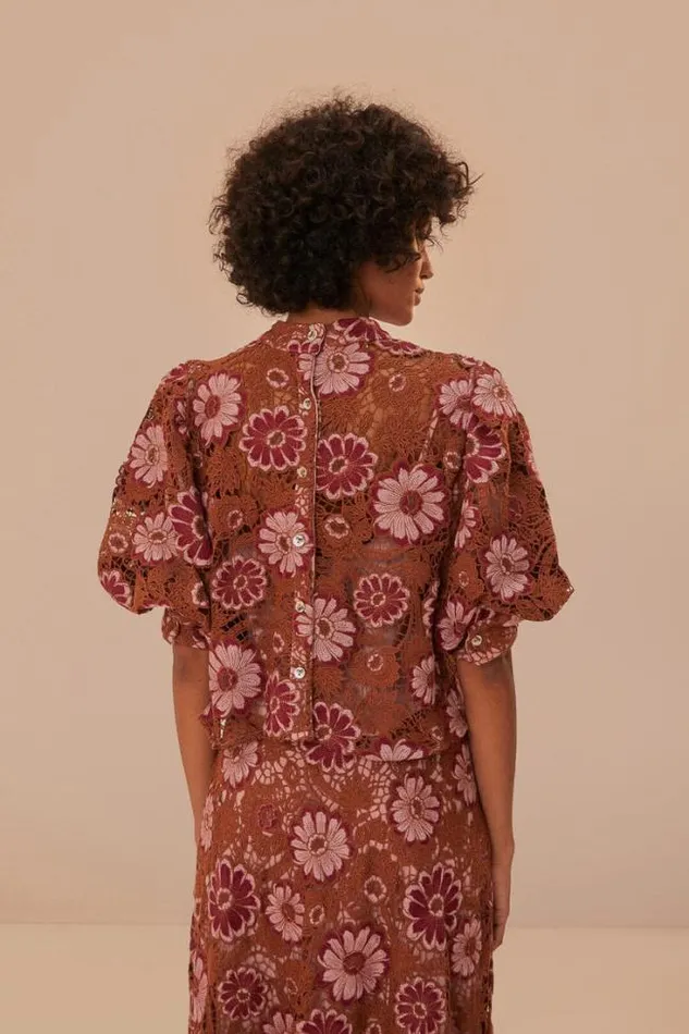 Gigi Tapestry Guipure Blouse Women FARM Rio Blouses