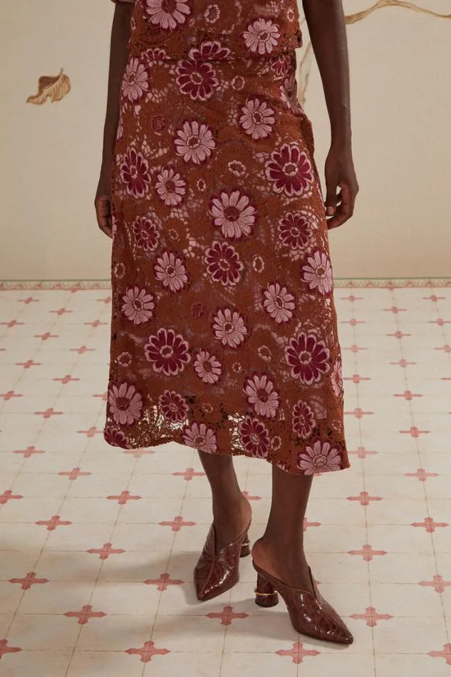 Gigi Tapestry Guipure Skirt Women FARM Rio Skirts