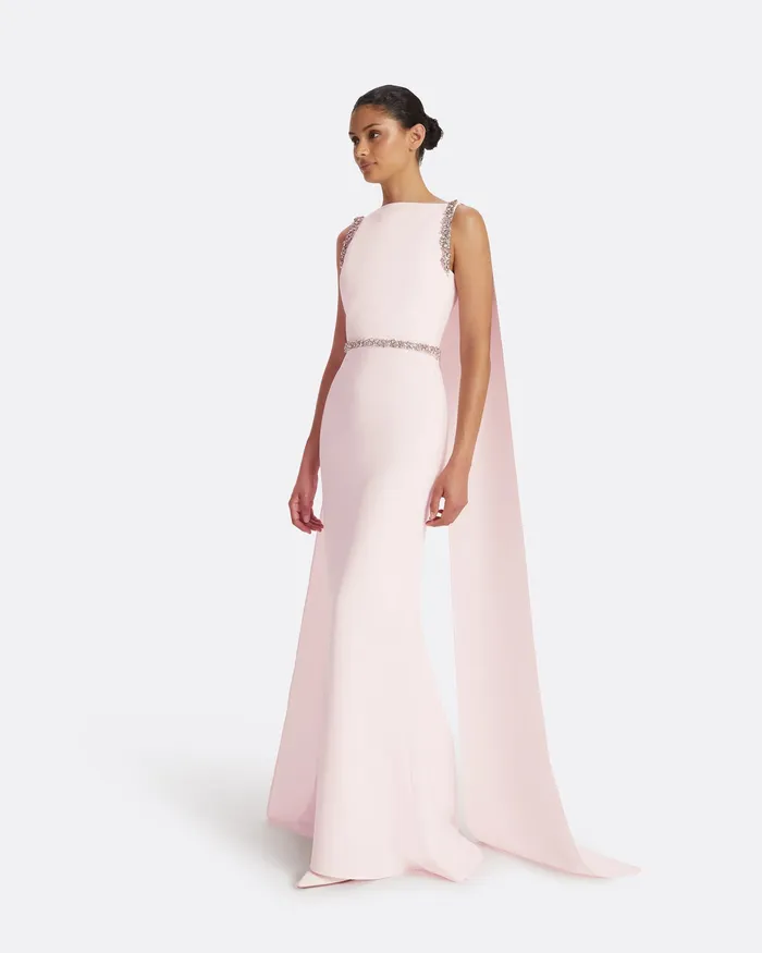 Ginevra Barely Pink Long Dress Barely Pink Dresses Safiyaa Women