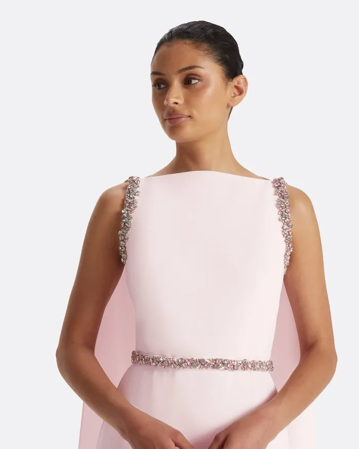 Ginevra Barely Pink Long Dress Barely Pink Dresses Safiyaa Women