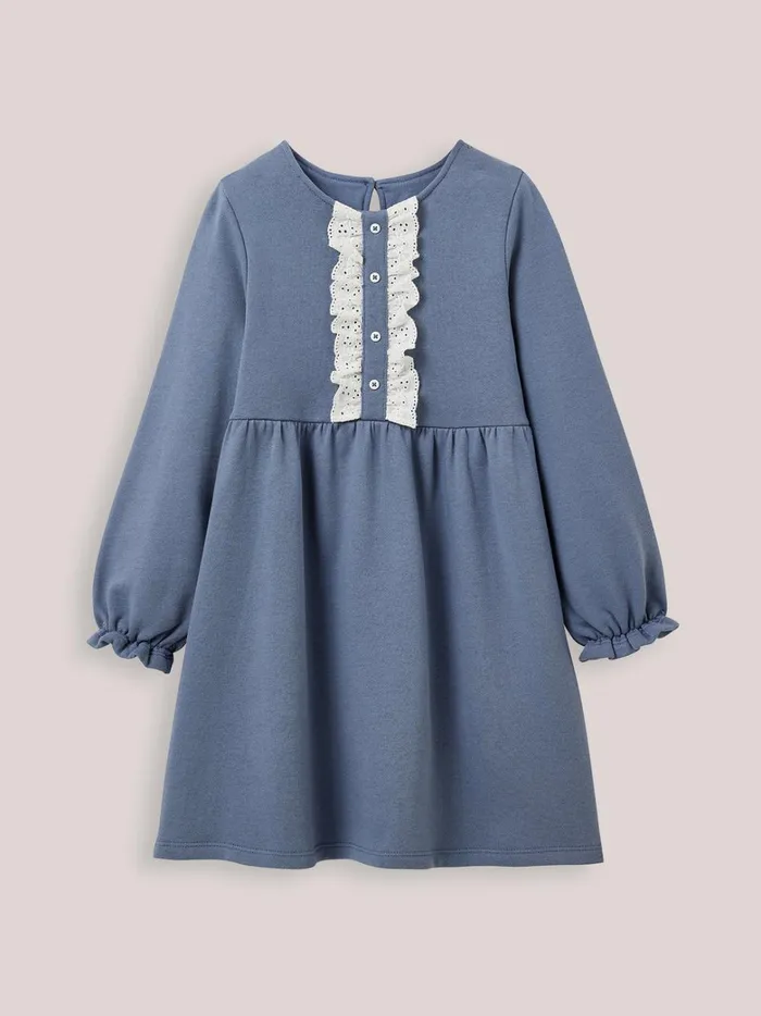 Girls Clothing Cyrillus Organic Cotton Fleece Dress Orage