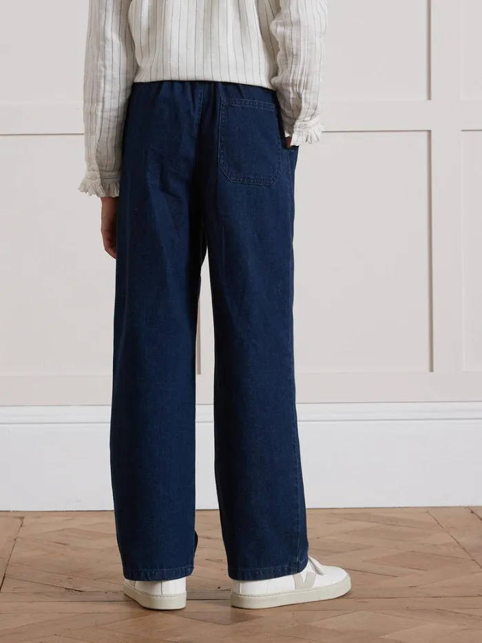 Girls Clothing Cyrillus WideLeg Lightweight Denim Trousers Denim Brut