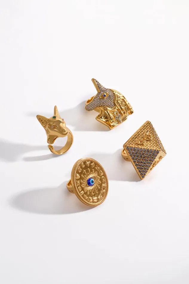 GLOBAL NOMAD ANUBIS RING GOLD Gold WomensMens Camilla Jewellery