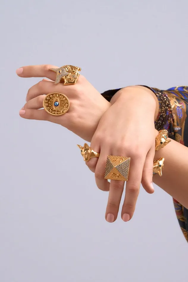 GLOBAL NOMAD ANUBIS RING GOLD Gold WomensMens Camilla Jewellery
