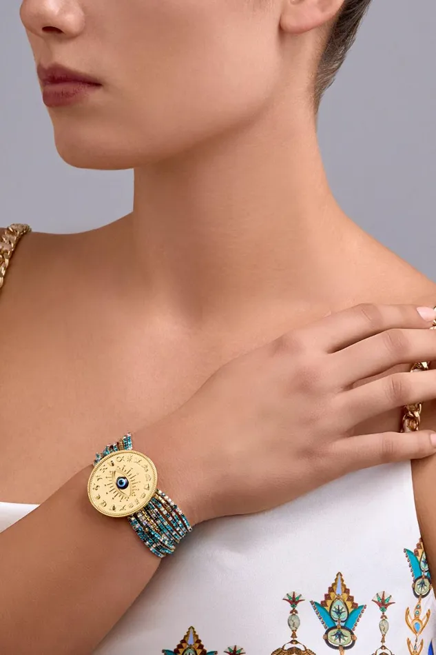 GLOBAL NOMAD STRETCH BRACELET GOLD Gold WomensMens Camilla Jewellery