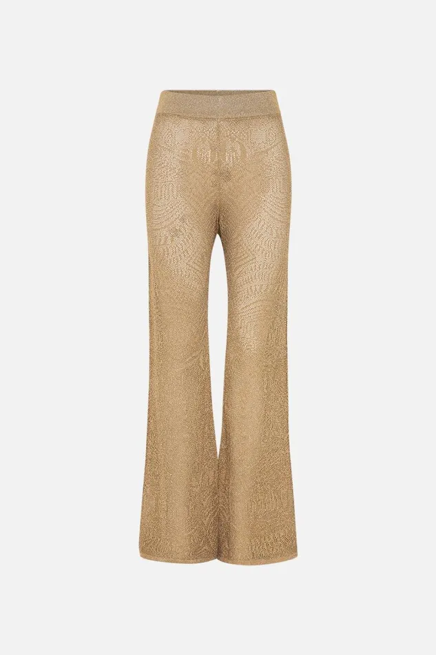 GOLD POINTELLE KNIT PANT VALLEY OF THE KINGS Valley Of The Kings Womens Camilla Pants