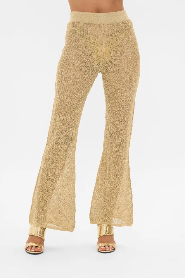 GOLD POINTELLE KNIT PANT VALLEY OF THE KINGS Valley Of The Kings Womens Camilla Pants