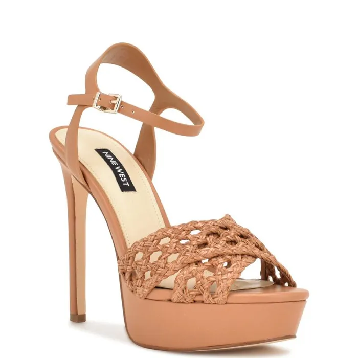 Grecia Platform Sandals Medium Natural Women Nine West Heels Grecia Platform Sandals Medium Natural Women Nine West Heels