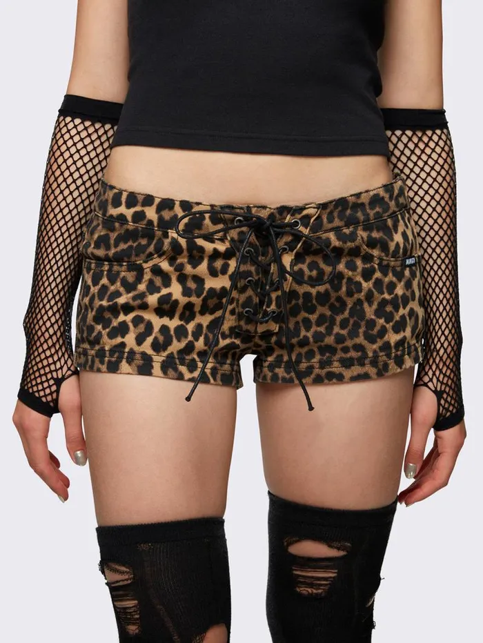 Grrrl Power Leopard Hot Pants Women Minga London Bottoms