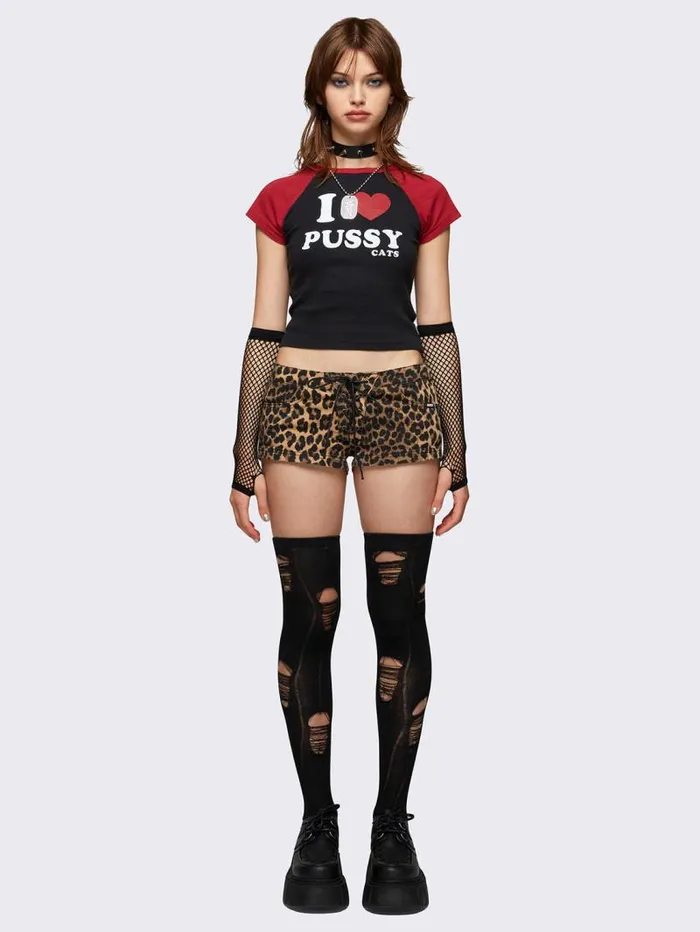 Grrrl Power Leopard Hot Pants Women Minga London Bottoms Grrrl Power Leopard Hot Pants Women Minga London Bottoms