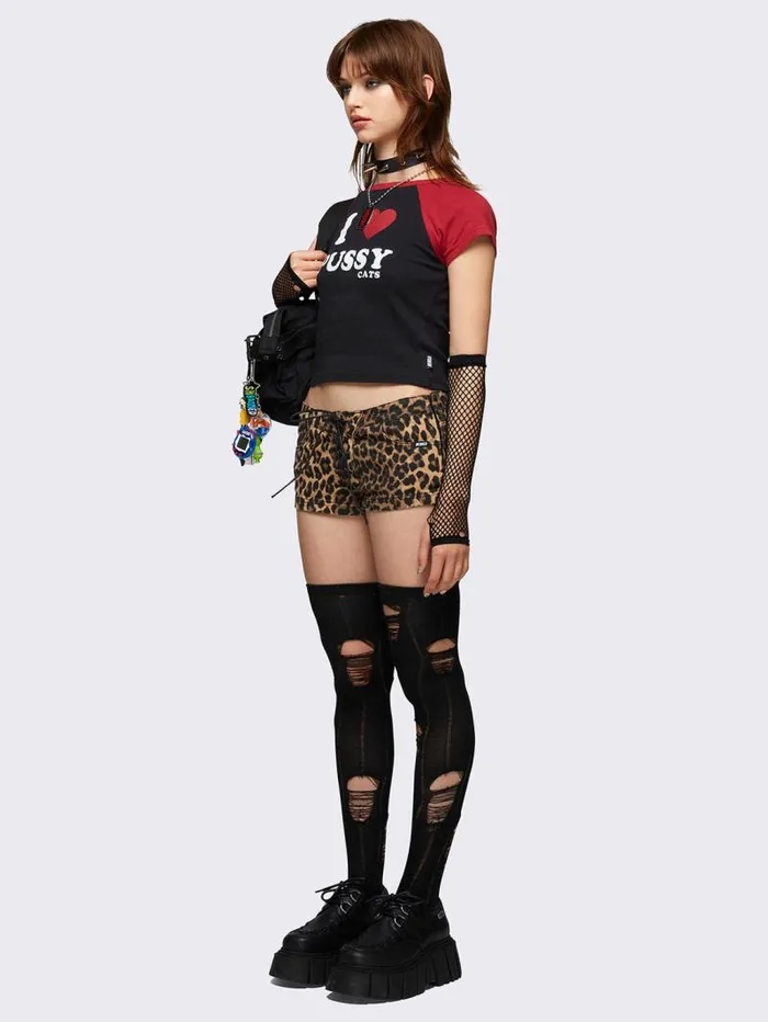 Grrrl Power Leopard Hot Pants Women Minga London Bottoms Grrrl Power Leopard Hot Pants Women Minga London Bottoms