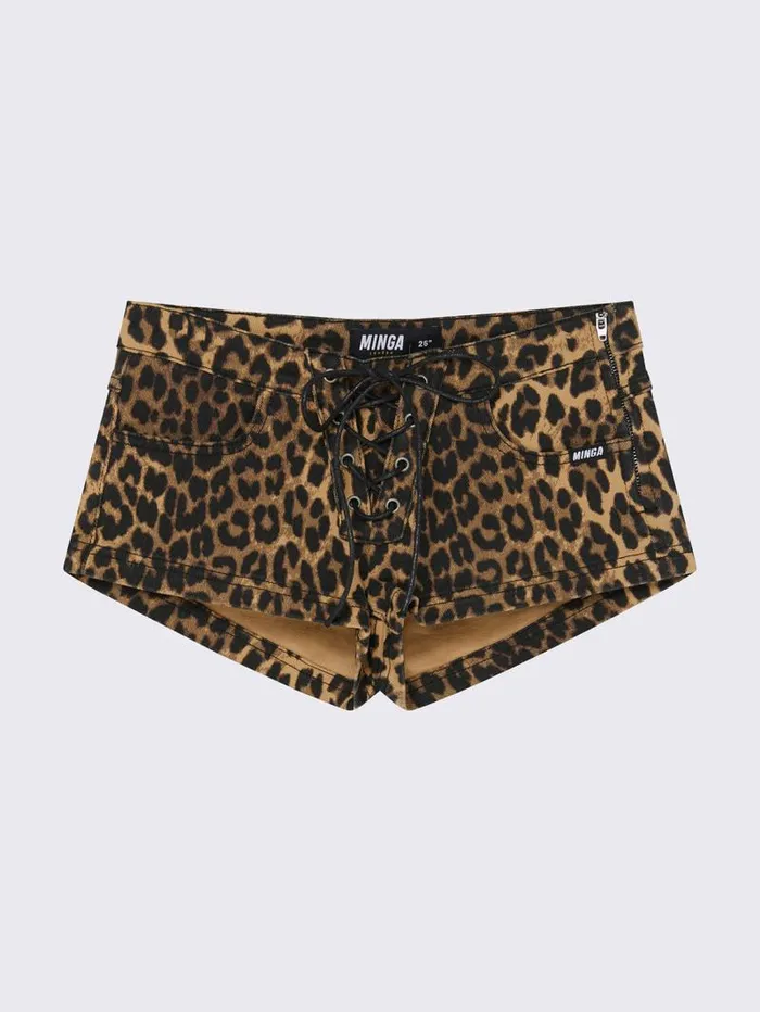 Grrrl Power Leopard Hot Pants Women Minga London Bottoms Grrrl Power Leopard Hot Pants Women Minga London Bottoms