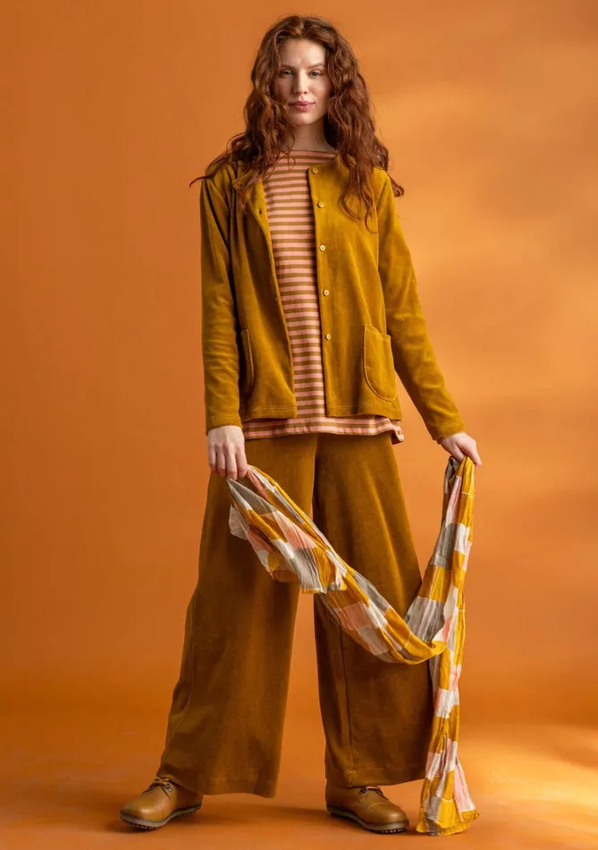Gudrun Sjdn Velour Cardigan In Organic Cotton Women Cardigans