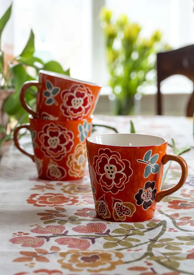 Gudrun Sjdn Wild Rose Ceramic Teacup Women Ceramics and Glassware