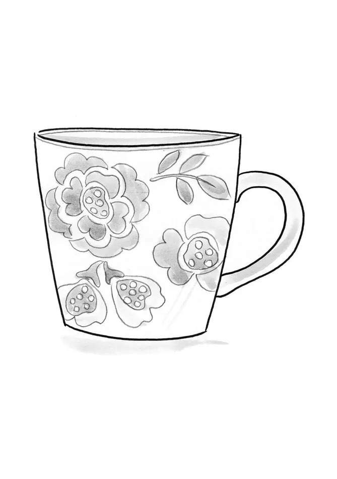 Gudrun Sjdn Wild Rose Ceramic Teacup Women Ceramics and Glassware