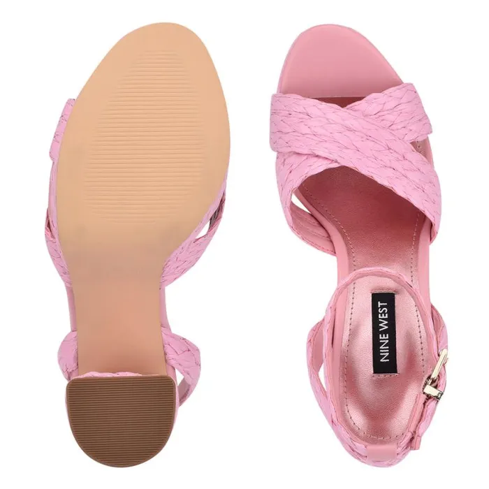 Hadyn Platform Sandals New Pink Raffia Women Nine West Sandals Hadyn Platform Sandals New Pink Raffia Women Nine West Sandals