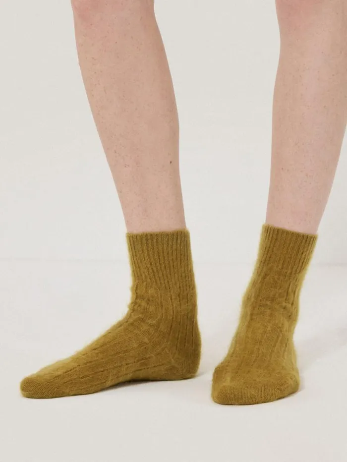Halo Cashmere Sock Green Women Jigsaw Knitwear and Cashmere