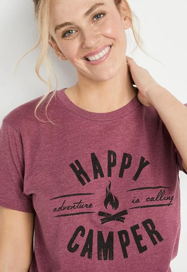 Happy Camper Oversized Graphic Tee Women Maurices Tops