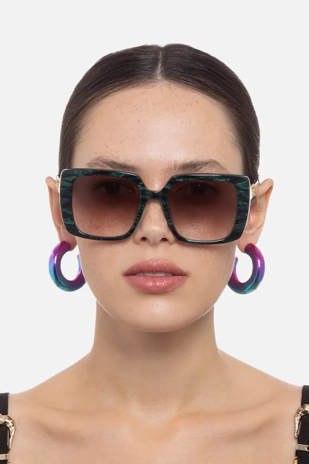 HAPPY IN THE HAMPTONS SUNGLASSES EMERALD MARBLE Emerald Marble WomensMens Camilla Sunglasses