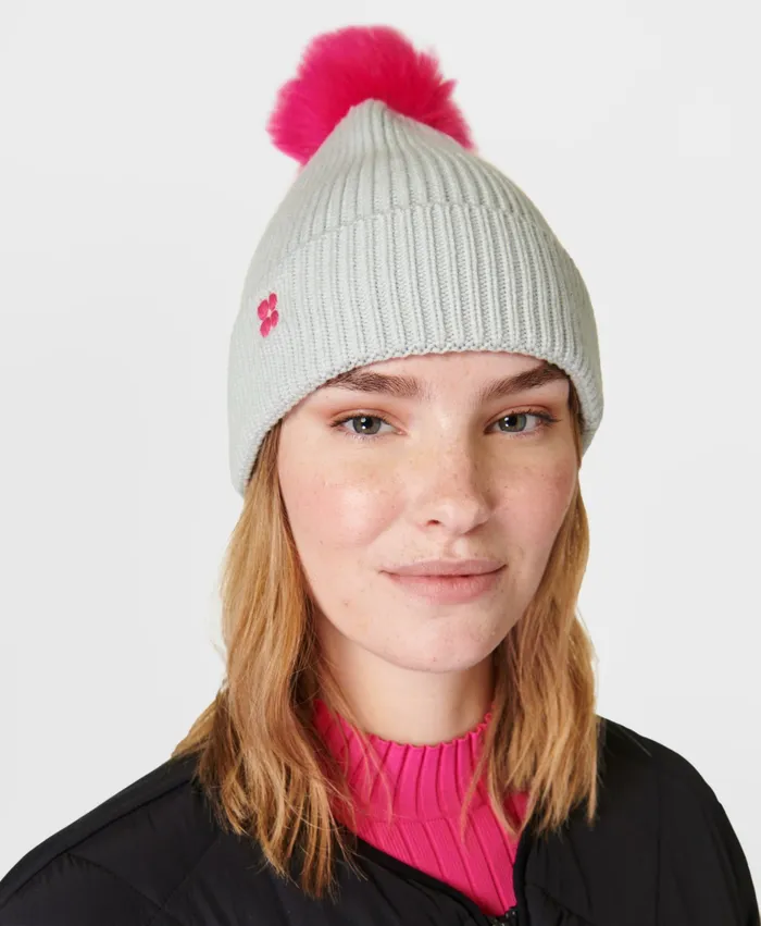 Hats Scarves Gloves Ribbed Knit Beanie Tranquil Grey Sweaty Betty Women