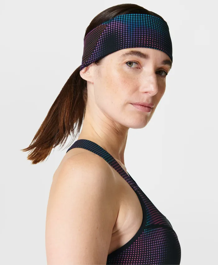 Hats Scarves Gloves Sweaty Betty Women Power Headband 20 Black Gradient Dot Print