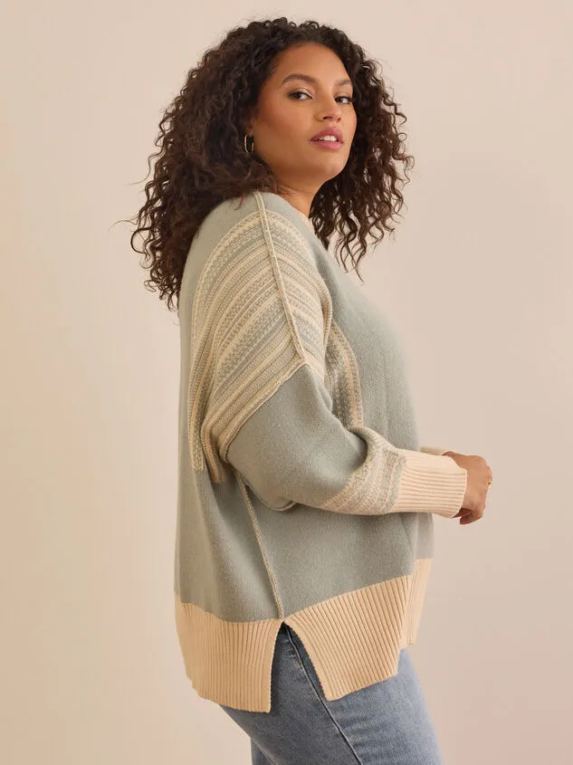 Henley Printed Sweater Bluecream Women Altar039d State Sweaters Cardigans Henley Printed Sweater Bluecream Women Altar039d State Sweaters Cardigans