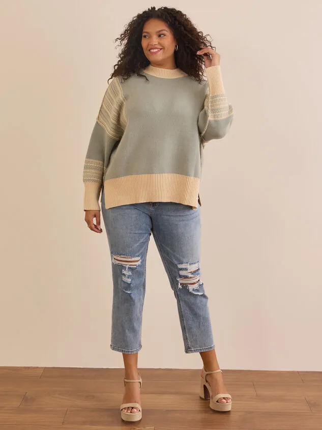 Henley Printed Sweater Bluecream Women Altar039d State Sweaters Cardigans Henley Printed Sweater Bluecream Women Altar039d State Sweaters Cardigans