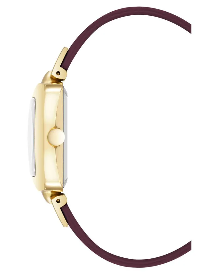 Heritage Rectangular Case Watch Burgundygold Women Nine West Straps Heritage Rectangular Case Watch Burgundygold Women Nine West Straps