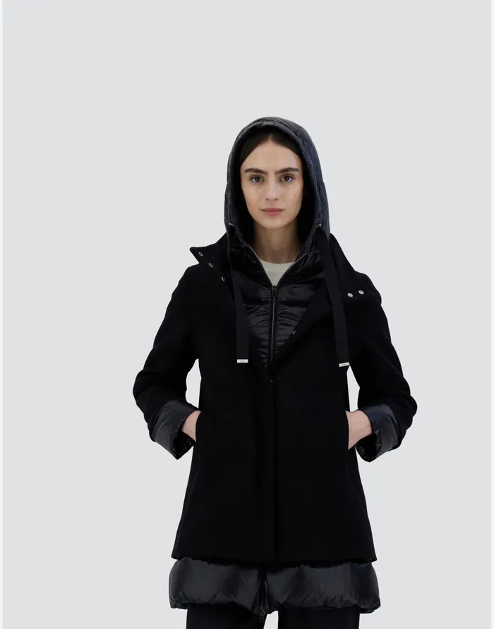 Herno ASHAPE JACKET IN ECOWOOL AND NYLON ULTRALIGHT Black Women AShape
