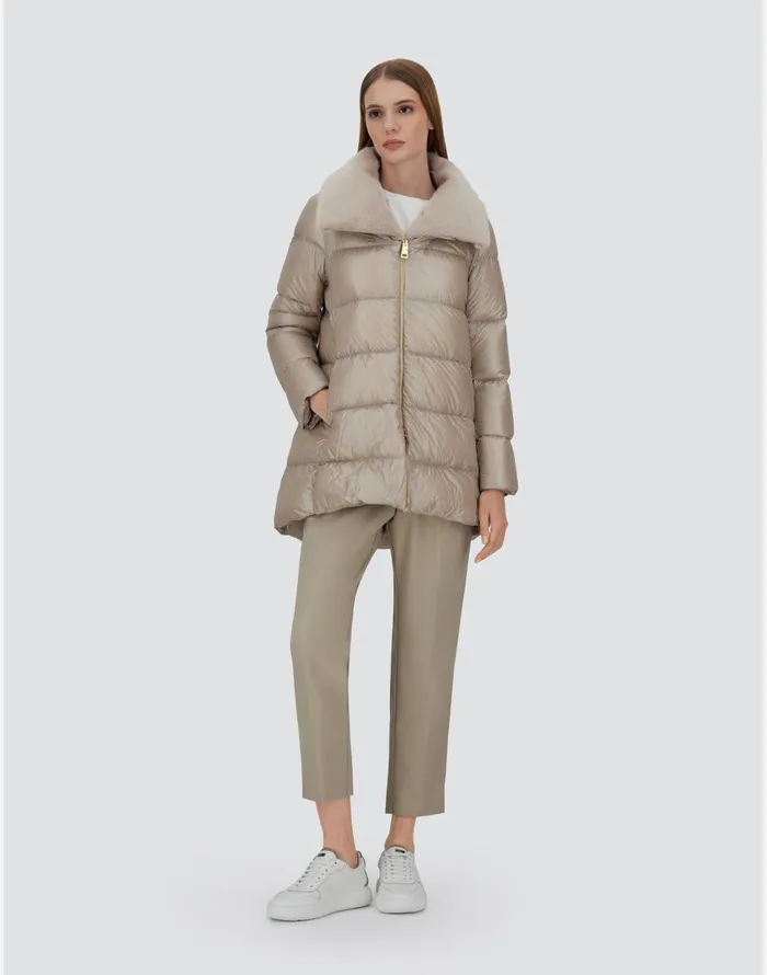 Herno ASHAPE JACKET IN NYLON ULTRALIGHT AND NEW LADY FAUX FUR Chantilly Women AShape