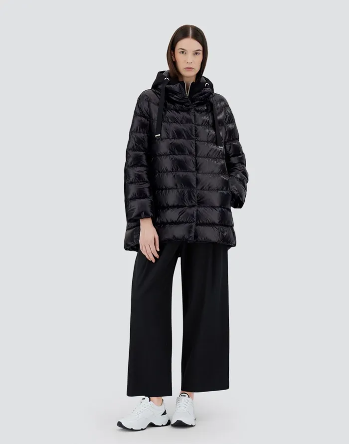 Herno ASHAPE JACKET IN NYLON ULTRALIGHT CASHMERE AND SILK Black Women AShape