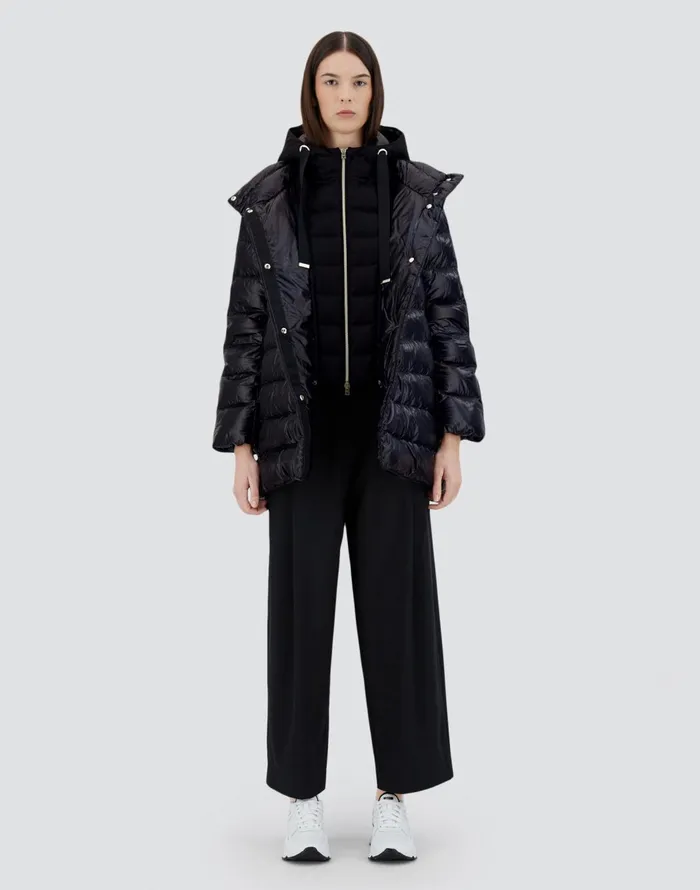 Herno ASHAPE JACKET IN NYLON ULTRALIGHT CASHMERE AND SILK Black Women AShape
